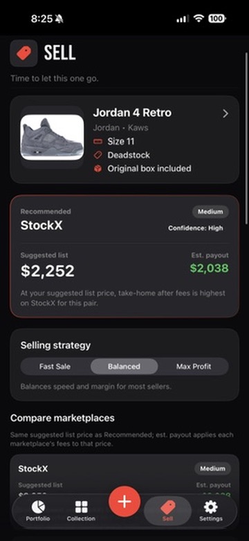 Kickdex sell page